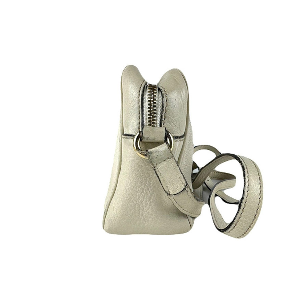 Gucci Gold Ivory White Crossbody Leather Shoulder Bag